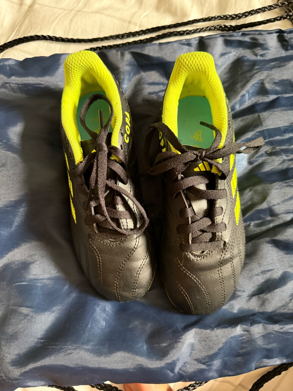 Black Athletic Sneakers with Neon Yellow Accents